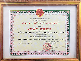 Giấy Khen Của Tổng Cục Thuế