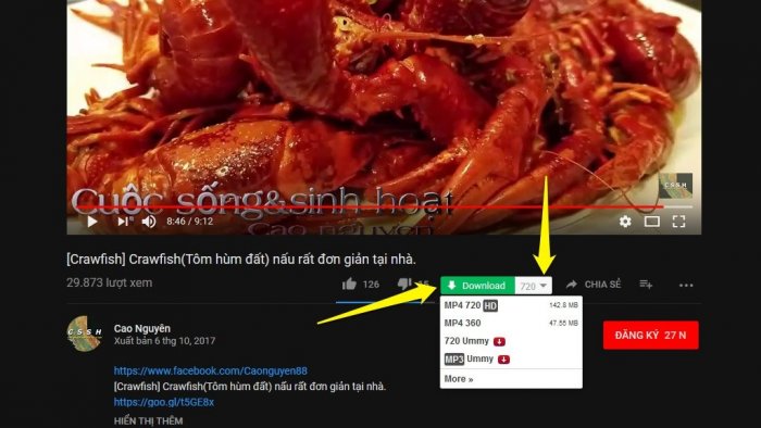 Hướng dẫn thêm nút Download cho video trên YouTube, Facebook…
