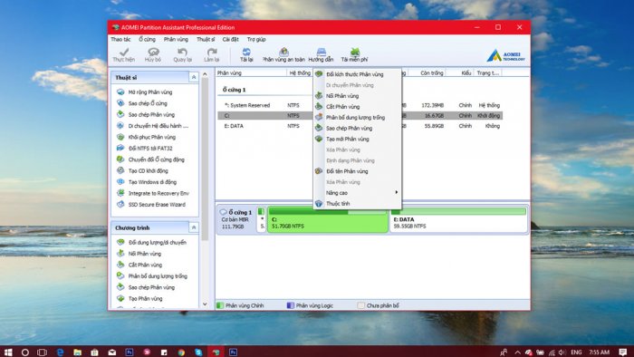 Mời tải về AOMEI Partition Assistant Pro 6.6 2018 - Phần mềm hỗ trợ phân vùng ổ cứng