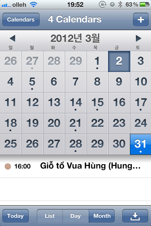Thêm ngày lễ của Việt Nam và các nước khác vào lịch của iPhone