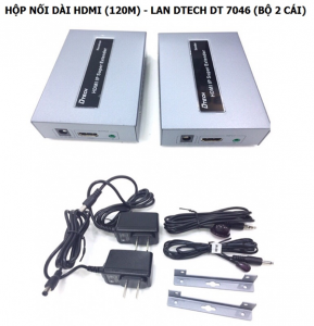Bộ chuyển HDMI To LAN Dtech 120m (DT-7046S) 1 Cặp