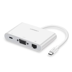 Cable Chuyển USB Type C To Vga+ LAN+ USB Ugreen (30439)