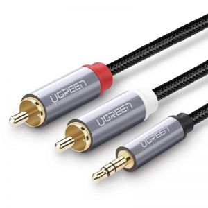 Cable Loa 5m Ugreen (40842) (1 đầu 3.5mm ra 2 đầu bông sen)
