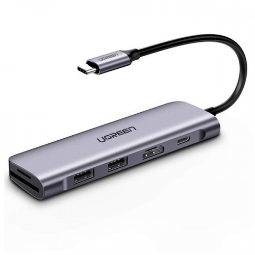HUB USB-C to HDMI kèm Hub 2 USB 3.0 + SD/TF  Ugreen (70411) 