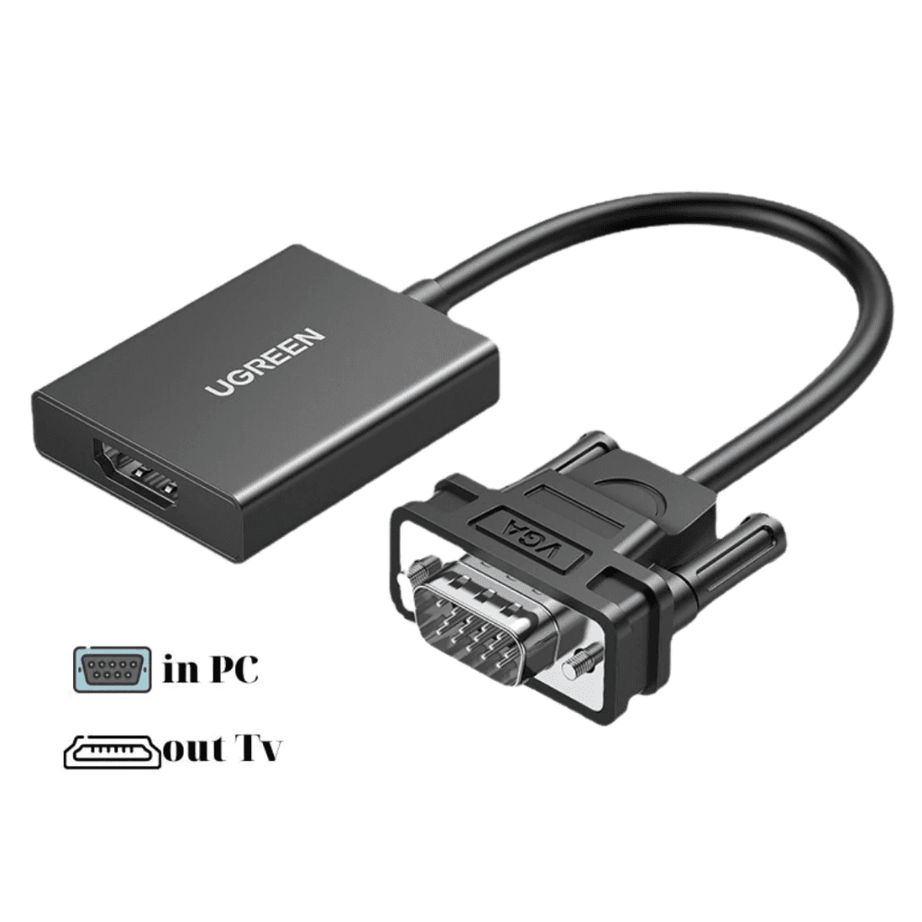 Dây chuyển đổi VGA sang HDMI màu đen dài 25cm ugreen (50945)