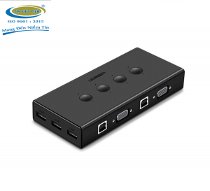 KVM Switch 4 port VGA-USB Ugreen (50280) - Thiết bị 4 máy tính dùng 1 màn hình chính hãng cao cấp