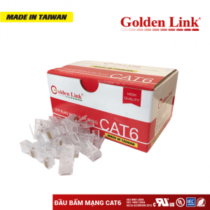 ĐẦU BẤM MẠNG GOLDEN LINK RJ45 UTP CAT 6 (hộp)-MADE IN TAIWAN