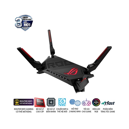 Thiết bị phát wifi ASUS ROG Rapture GT-AX6000 (Gaming Router) - Chính Hãng