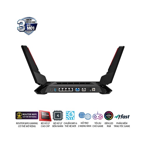 Thiết bị phát wifi ASUS ROG Rapture GT-AX6000 (Gaming Router) - Chính Hãng