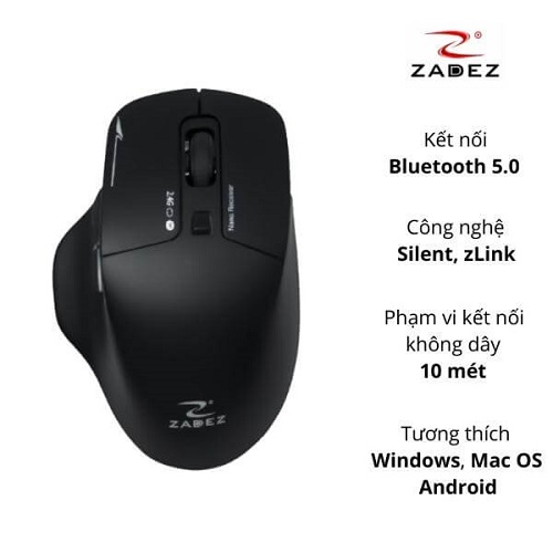 Chuột Bluetooth Dual Silent Zadez M-352 - Chính Hãng