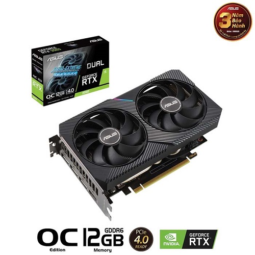 Card màn hình Asus RTX 3060 12G GDDR6 Dual OC Edition V2 - Chính Hãng
