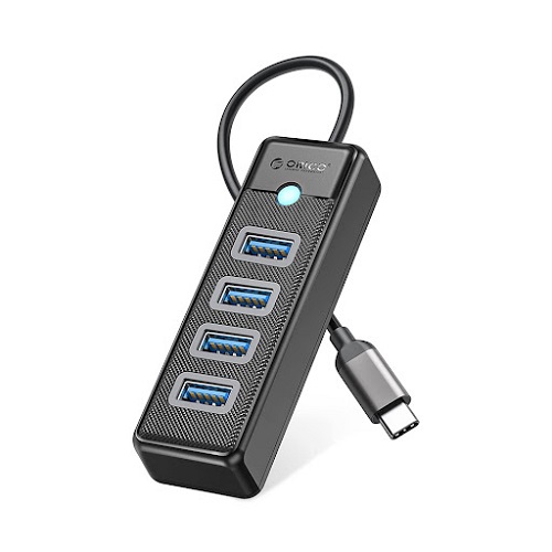 Bộ chia USB type C ra 4 cổng USB 3.0 Orico PW4U-C3-015-BK - Chính Hãng