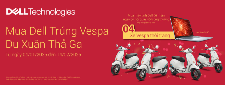 MUA DELL TRÚNG VESPA, DU XUÂN THẢ GA
