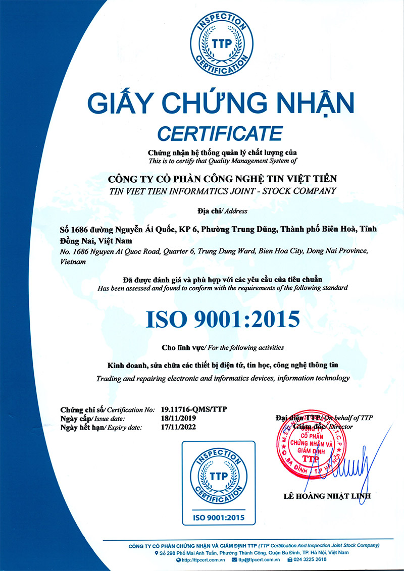 Chứng nhận ISO 9001:2015